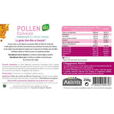 Pollen bio et frais Cerisier Tonus Beauté Maternité